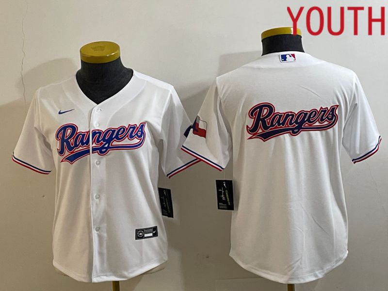 Youth Texas Rangers Blank White Game Nike 2023 MLB Jersey style 4->texas rangers->MLB Jersey